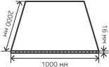 Лист нержавеющий  16х1000х2000 мм.  AISI 304 (08Х18Н10) горячекатаный,  матовый